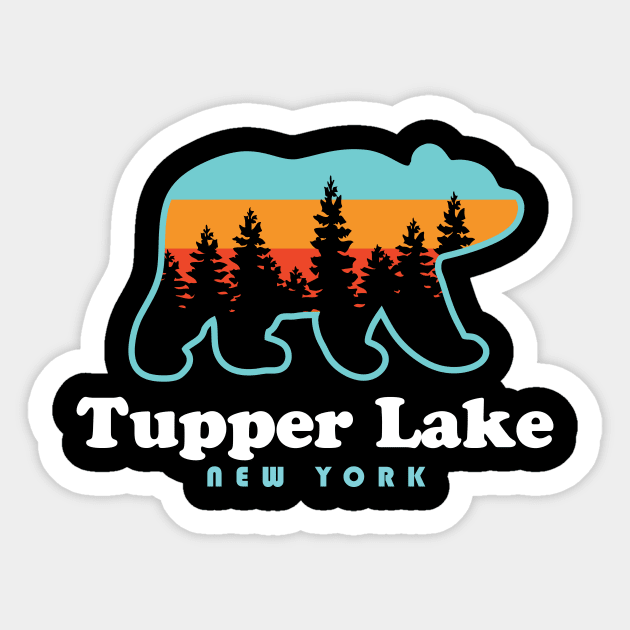 Tupper Lake NY Adirondacks New York Bear Sticker by PodDesignShop